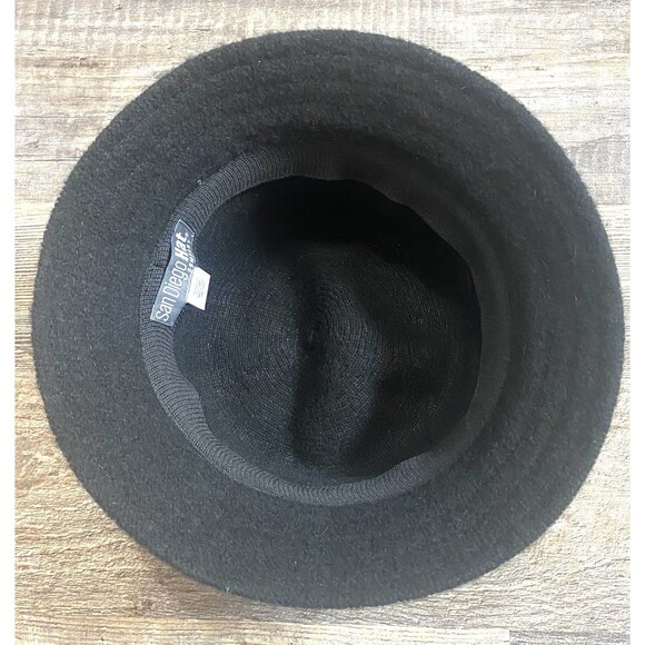 San Diego Hat Company Women’s Black Wool Cloche Hat Flower Accent One Size - Picture 6 of 10